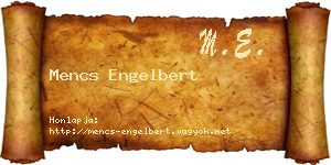 Mencs Engelbert névjegykártya
